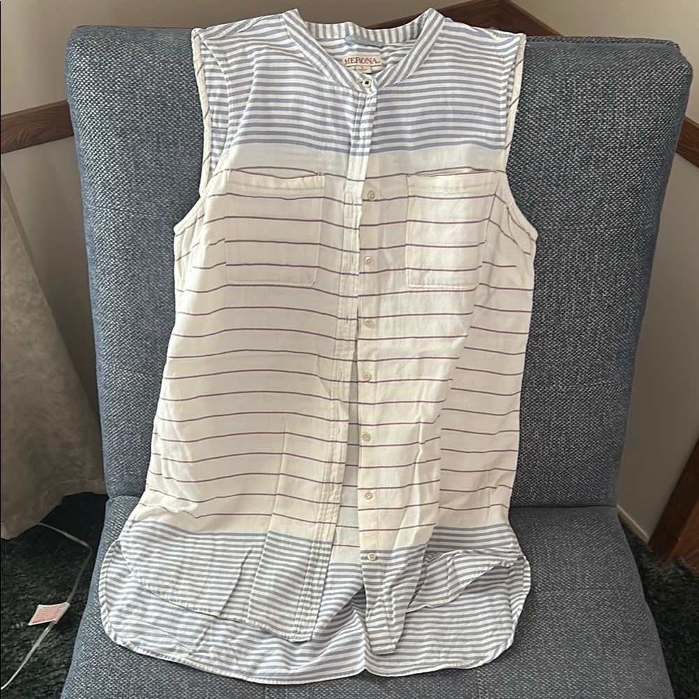 Merona Cream Sleeveless Button Down Tunic